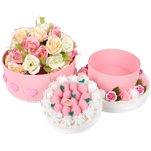 딸기생크림 골판지펠트케익(케이크선물상자)