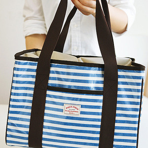 [Cooler Bag - L (blue stripe)]