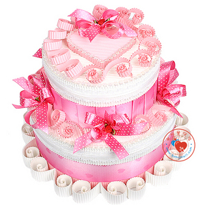 아이로페(핑크)골판지케익(케이크선물상자)